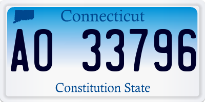 CT license plate AO33796