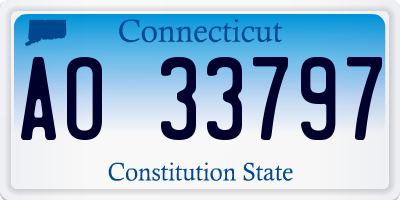 CT license plate AO33797