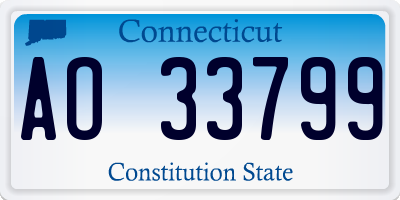CT license plate AO33799