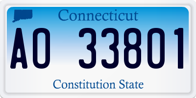 CT license plate AO33801