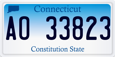 CT license plate AO33823