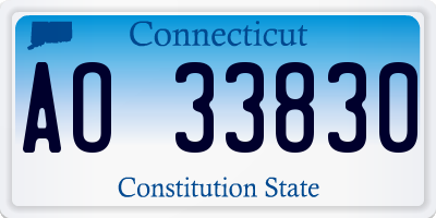 CT license plate AO33830