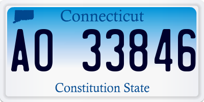CT license plate AO33846