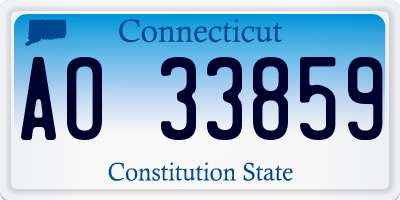 CT license plate AO33859