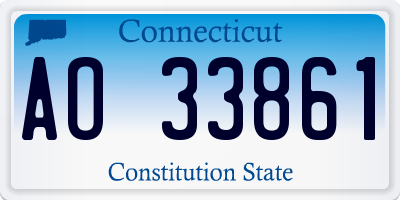 CT license plate AO33861