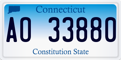 CT license plate AO33880