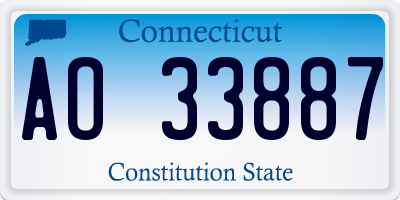 CT license plate AO33887