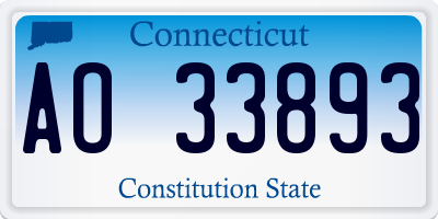 CT license plate AO33893