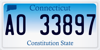 CT license plate AO33897
