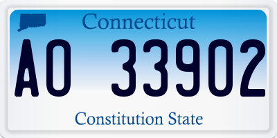 CT license plate AO33902