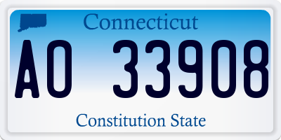 CT license plate AO33908