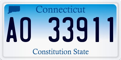 CT license plate AO33911