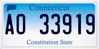 CT license plate AO33919