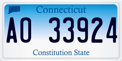 CT license plate AO33924
