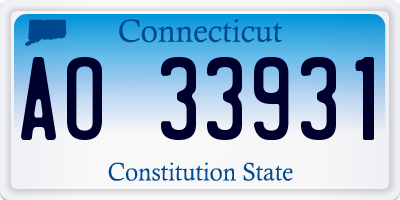 CT license plate AO33931
