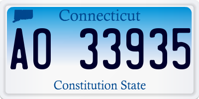 CT license plate AO33935