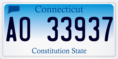 CT license plate AO33937