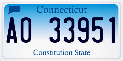 CT license plate AO33951