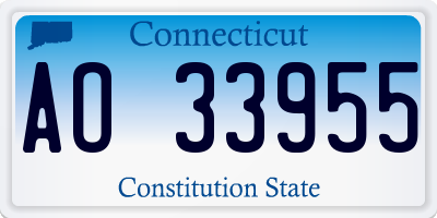 CT license plate AO33955