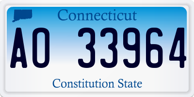 CT license plate AO33964