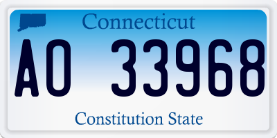 CT license plate AO33968