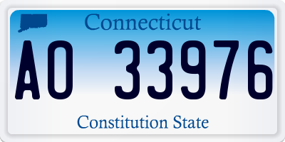 CT license plate AO33976