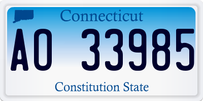 CT license plate AO33985