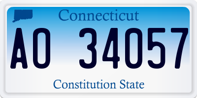 CT license plate AO34057