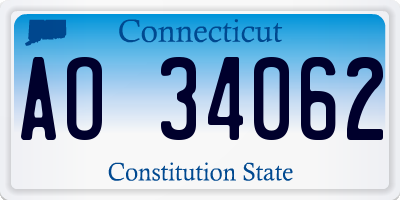 CT license plate AO34062
