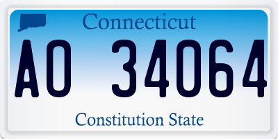 CT license plate AO34064