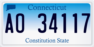 CT license plate AO34117