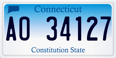 CT license plate AO34127