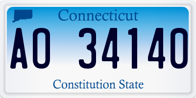 CT license plate AO34140