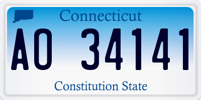 CT license plate AO34141