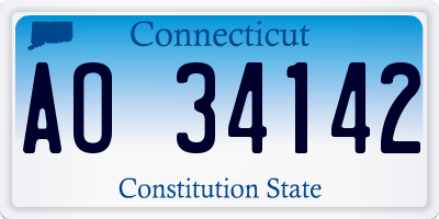 CT license plate AO34142