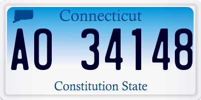 CT license plate AO34148