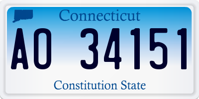 CT license plate AO34151