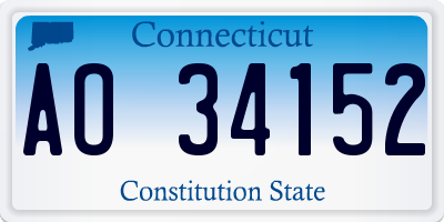 CT license plate AO34152