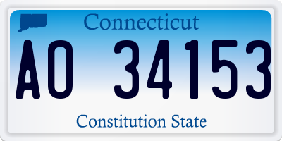 CT license plate AO34153