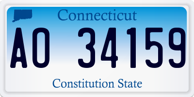 CT license plate AO34159
