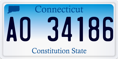 CT license plate AO34186