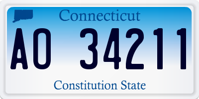 CT license plate AO34211