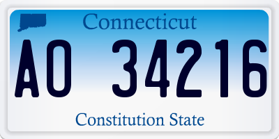 CT license plate AO34216