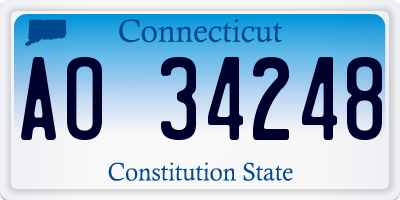 CT license plate AO34248