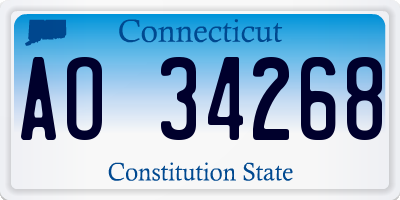 CT license plate AO34268
