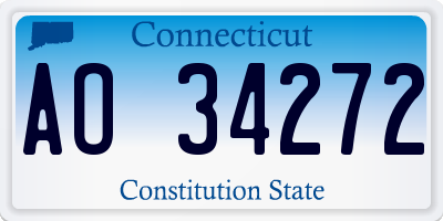 CT license plate AO34272