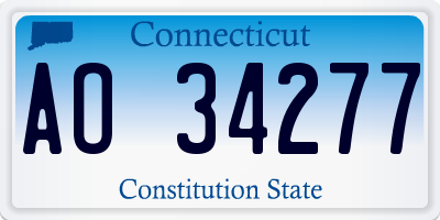 CT license plate AO34277
