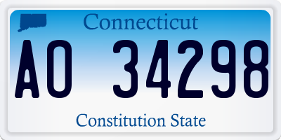 CT license plate AO34298