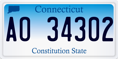 CT license plate AO34302