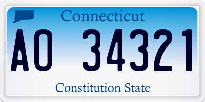CT license plate AO34321